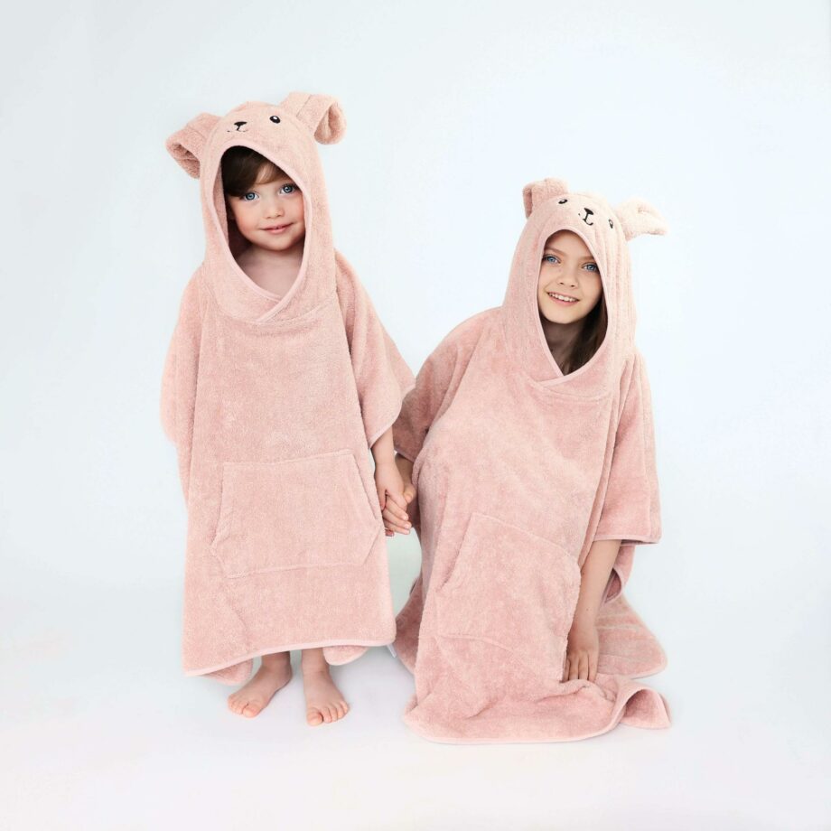 Rabbit Animals Kids Hooded Towel Poncho 100% Combed Cotton