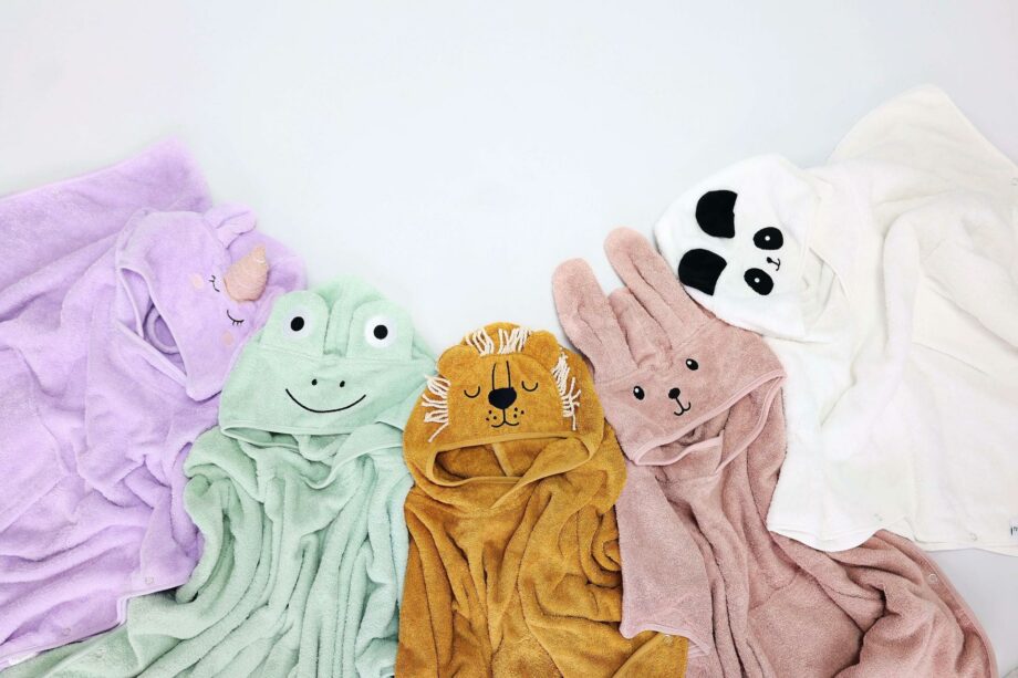 Rabbit Animals Kids Hooded Towel Poncho 100% Combed Cotton