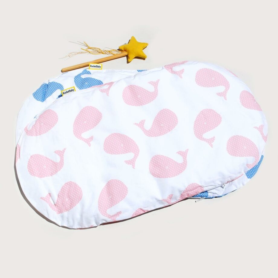 Topponcino Montessori Baby Cushion Pink Whales