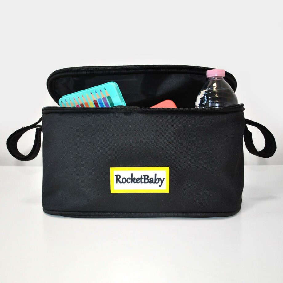 Stroller Organizer Bag Black with Zip