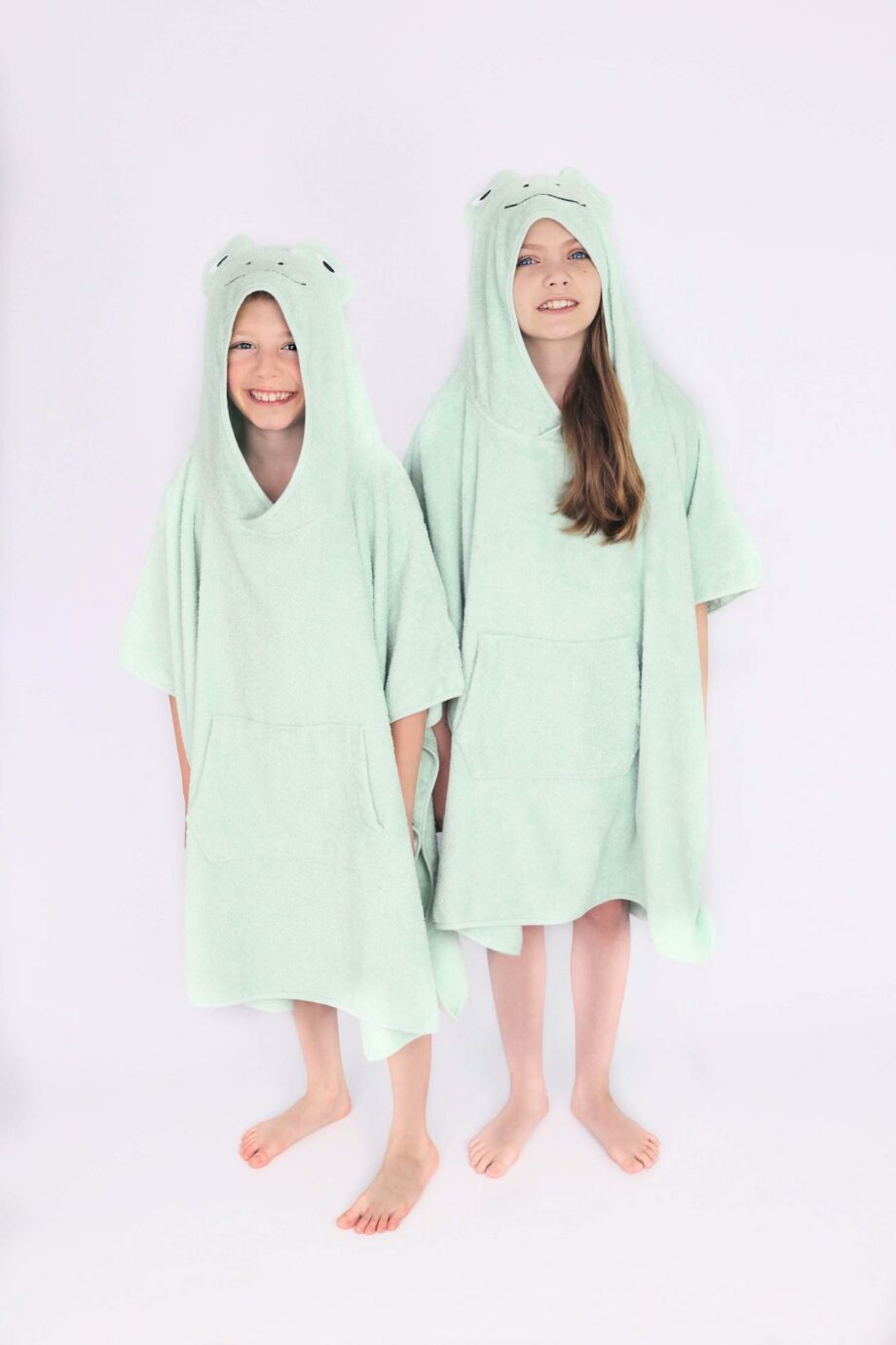 Frog Animals Kids Hooded Towel Poncho 100% Combed Cotton