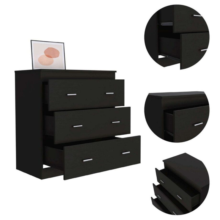 Topaz Three Drawer Dresser, Superior Top, Handles