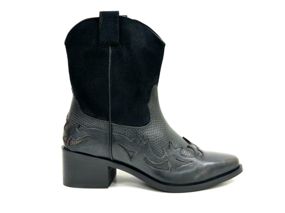 Venti Black Mid Calf Western Boot