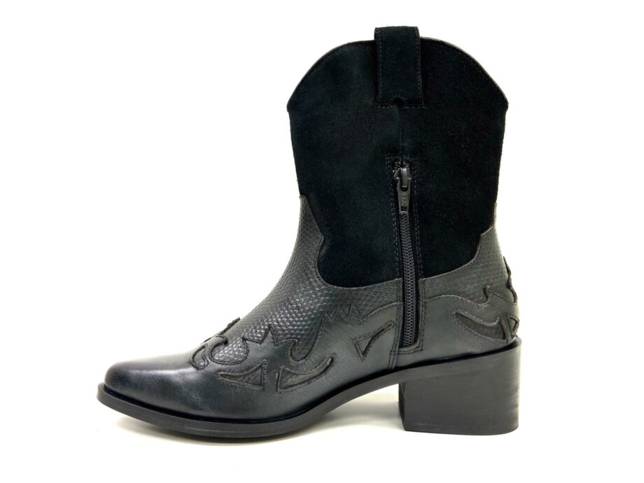 Venti Black Mid Calf Western Boot