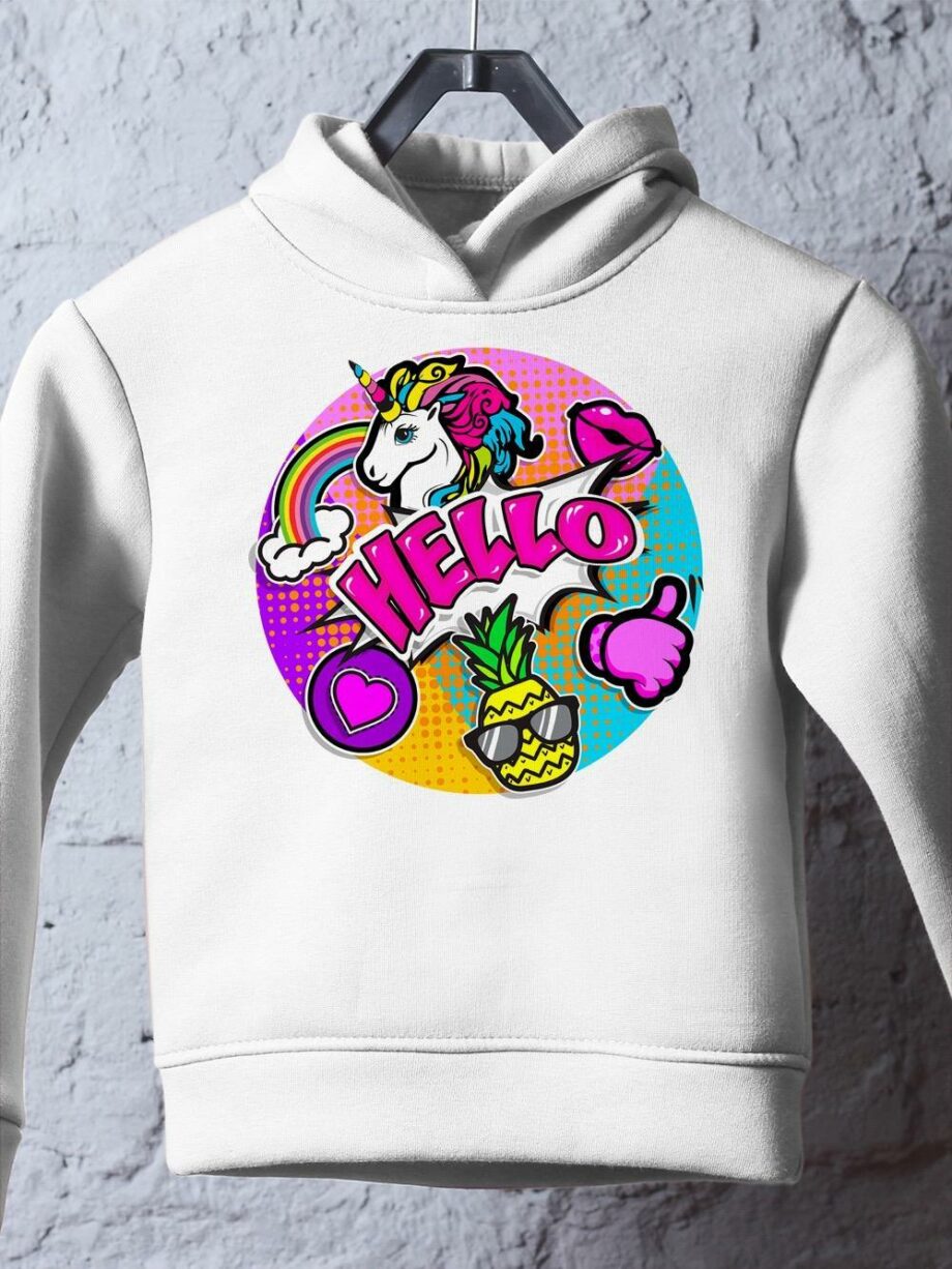 Hello, Comic Style Icons Hoodie